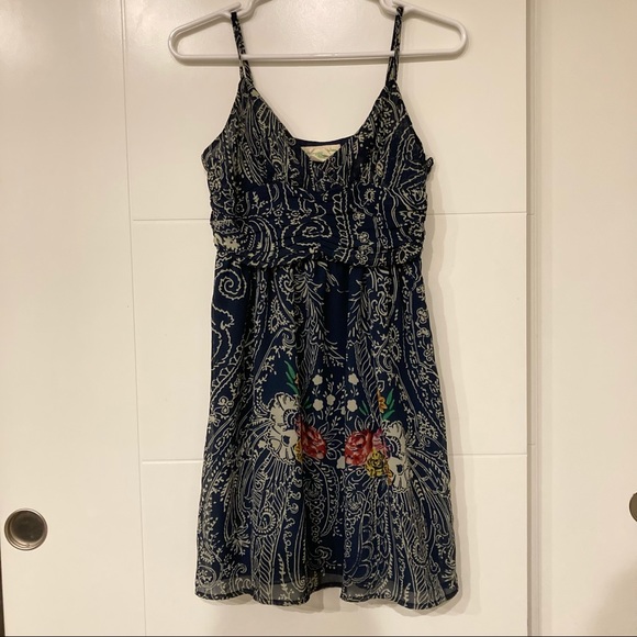 Dark blue pattern dress - Picture 1 of 5